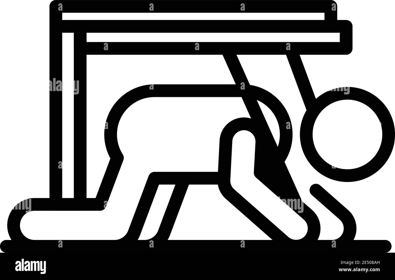 Symbol für harte Rehabilitation. Umriss harten Rehabilitation Vektor-Symbol für Web-Design isoliert auf weißem Hintergrund Stock Vektor