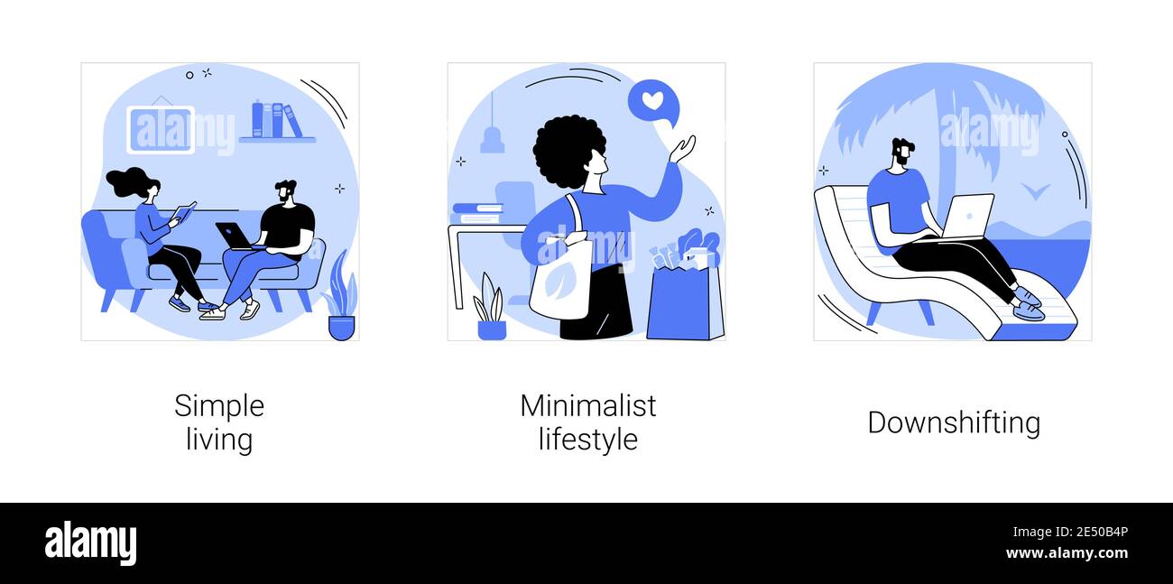 Mindful Lifestyle abstrakte Konzept Vektor Illustrationen. Stock Vektor