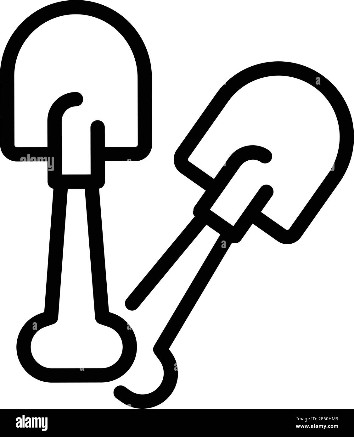 Schaufelsymbol. Umriss Schaufeln Vektor-Symbol für Web-Design isoliert auf weißem Hintergrund Stock Vektor