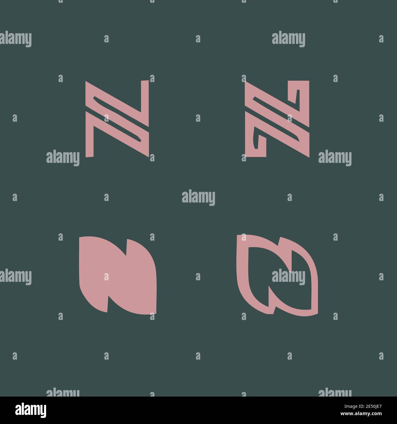 Abstrakter Buchstabe N Logo und Monogramm Element Design Vektor-Set Stock Vektor