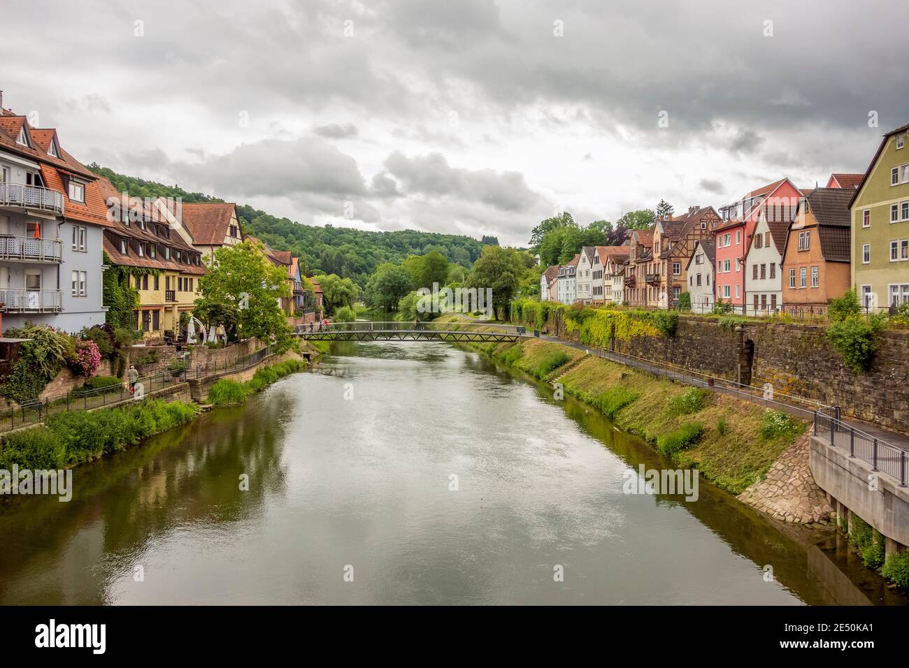 Stadtansicht von Wertheim am Main in Süddeutschland bei Sommerzeit Stockfoto