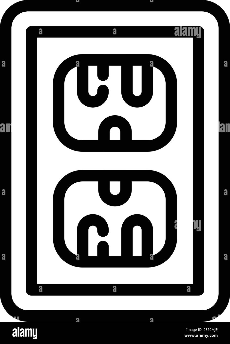 Symbol für doppelten Stecker. Vektorsymbol für doppeltes Plug-in für Webdesign auf weißem Hintergrund isoliert Stock Vektor