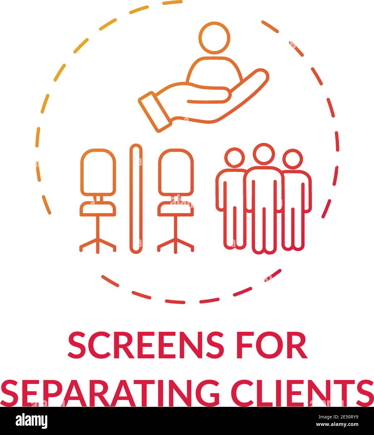 Bildschirme zum Trennen des Client-Konzeptsymbols Stock Vektor