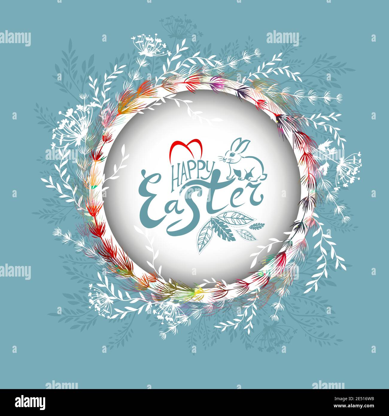 Frohe Ostern Text. Osterkarte. Vektorgrafik Stock Vektor