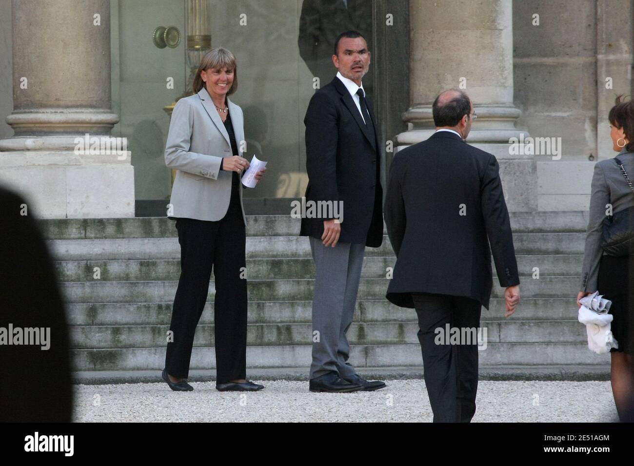 Valerie Letard kommt am 6. Mai 2008 im Elysee-Palast in Paris an, um an einem Abendessen anlässlich des ersten Jahrestages der Wahl von Präsident Nicolas Sarkozy teilzunehmen. Foto von Mousse-Taamallah/ABACAPRESS.COM Stockfoto