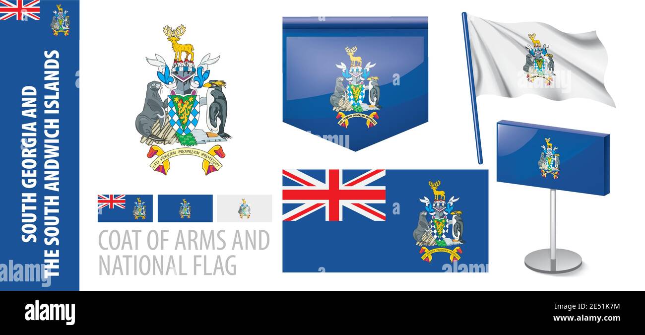 Nationalflagge von Südgeorgien und den Südlichen Sandwichinseln Stock Vektor