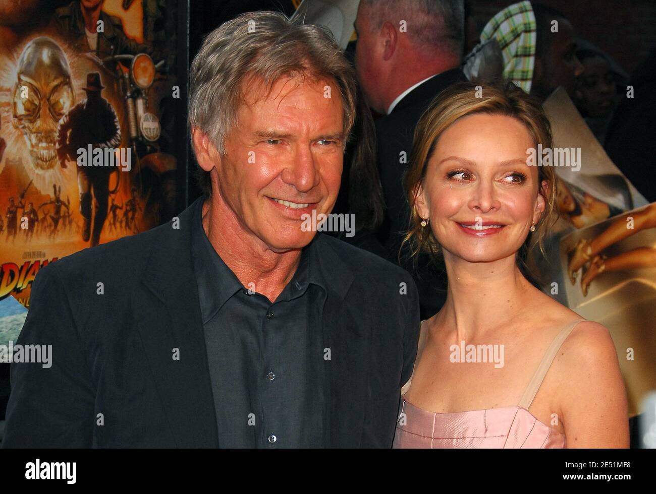 Die Schauspieler Harrison Ford und Calista Flockhart besuchen am 20. Mai 2008 die Sondervorführung von 'Indiana Jones and the Kingdom of the Crystal Skull' im AMC Magic Johnson Harlem 9 Theater in New York City, USA. Foto von Gregorio Binuya/ABACAPRESS.COM Stockfoto