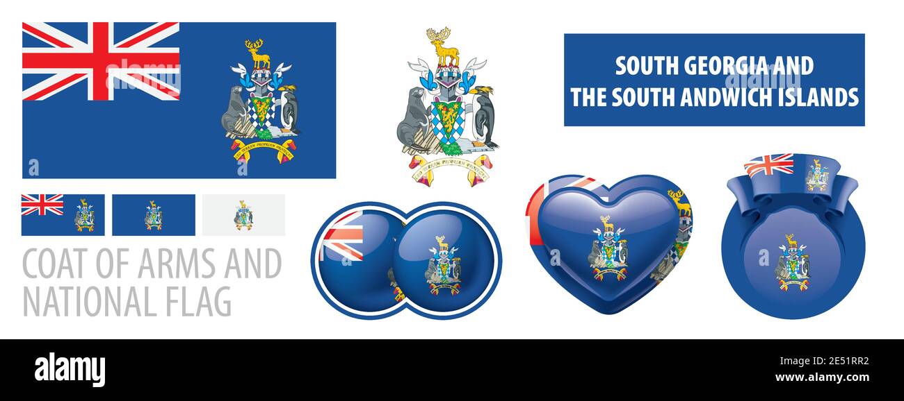 Nationalflagge von Südgeorgien und den Südlichen Sandwichinseln Stock Vektor