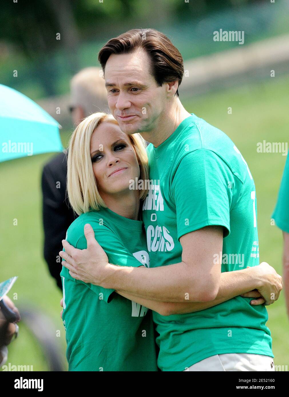 Jenny McCarthy und Jim Carrey führen die Green Unsere Impfstoffe märz auf Capitol Hill 4. Juni 2008 in Washington DC. Foto von Olivier Douliery /ABACAPRESS.COM Stockfoto