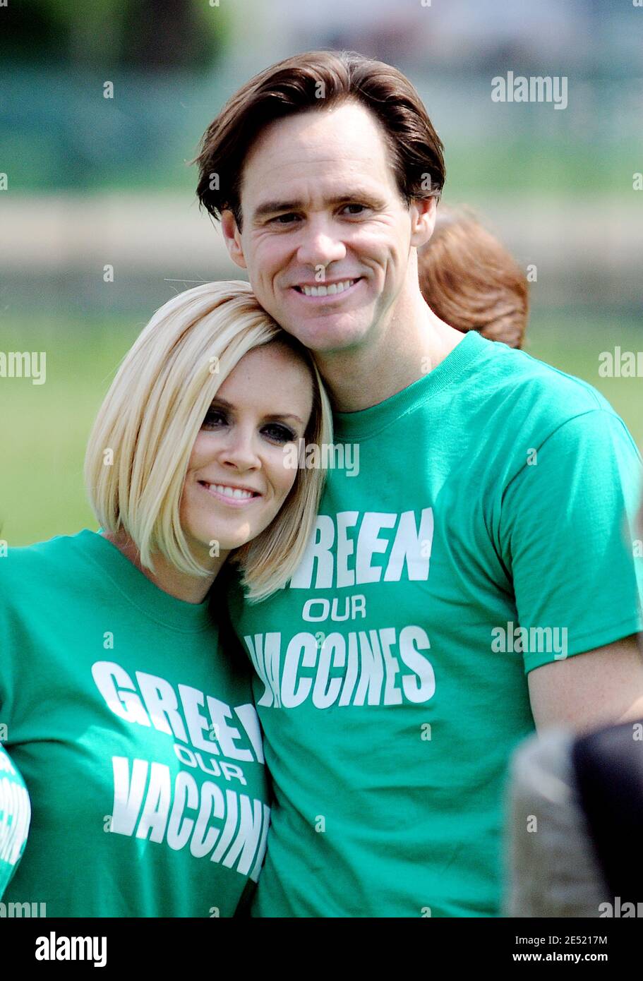 Jenny McCarthy und Jim Carrey führen die Green Unsere Impfstoffe märz auf Capitol Hill 4. Juni 2008 in Washington DC. Foto von Olivier Douliery /ABACAPRESS.COM Stockfoto