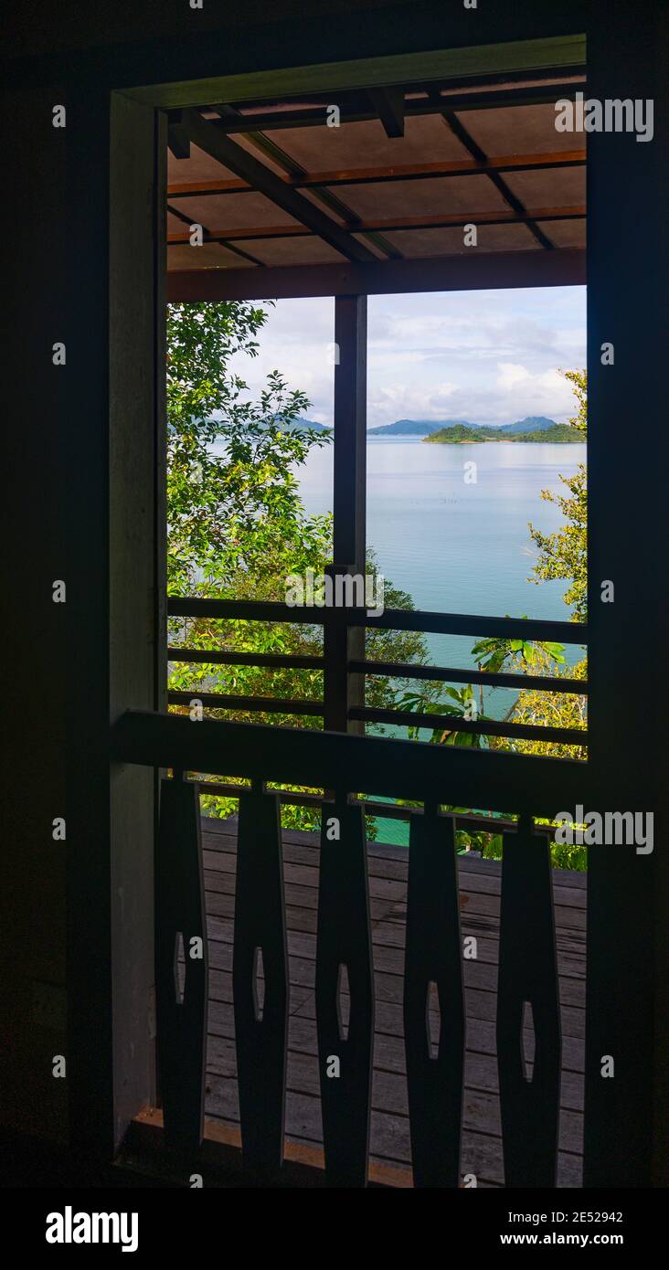 Zimmer Blick vom Atman Batang Ai Resort Stockfoto