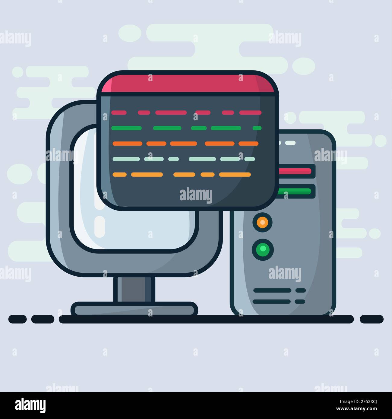 Computer Programmierung Konzept Vektor-Illustration in flachem Stil Stock Vektor