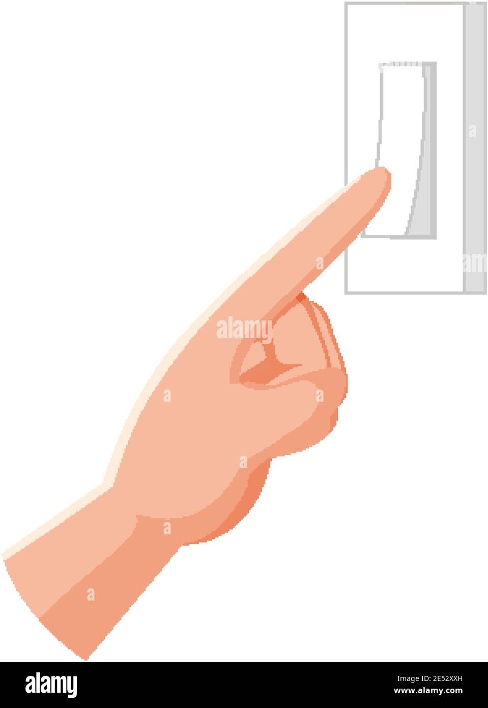 Elektrischer Schalter mit Finger Cartoon Symbol isolierte Illustration Stock Vektor