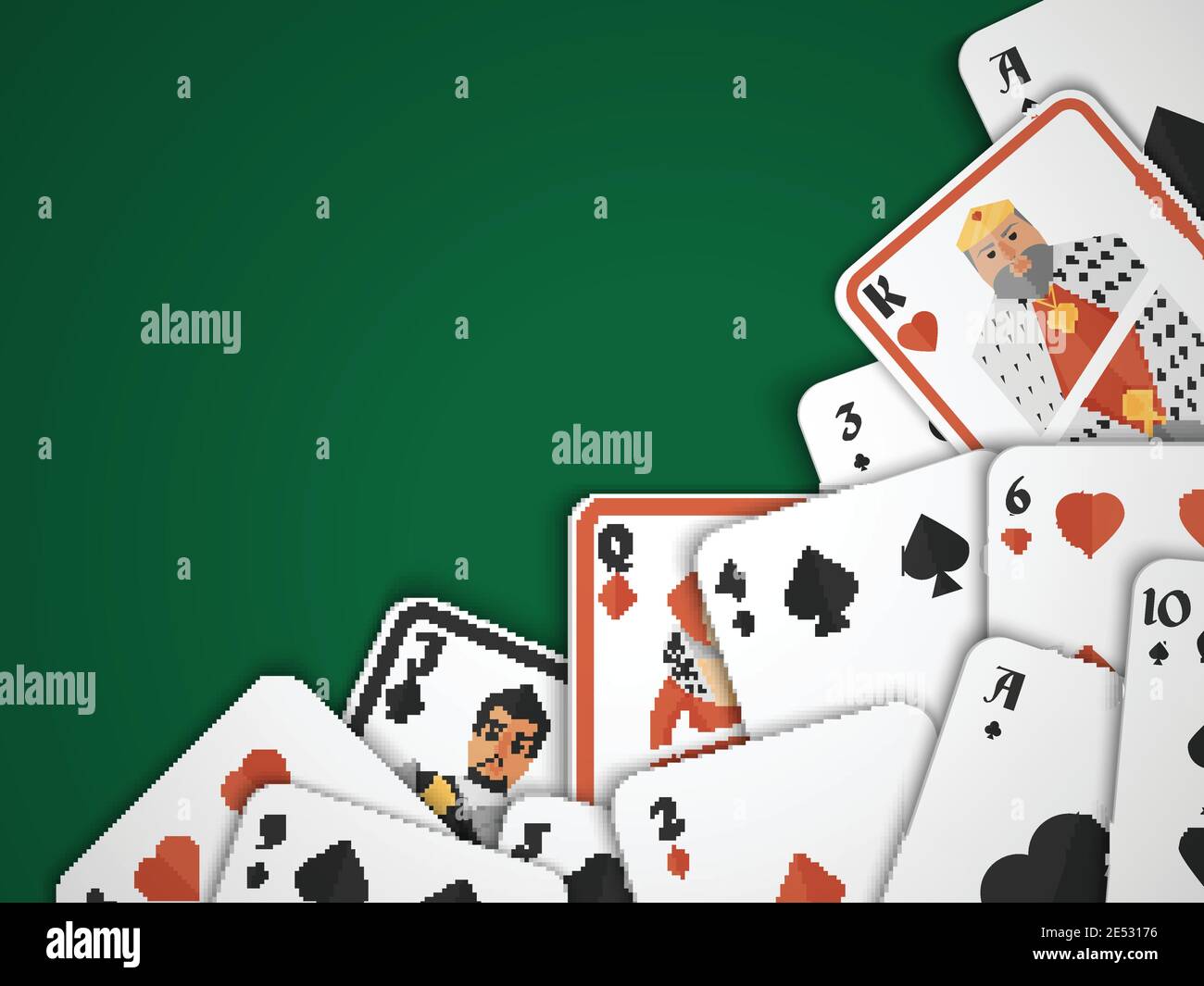 Casino Poker Gefahr Risiko Spiele spielen Karten Hintergrund Vektor Illustration Stock Vektor