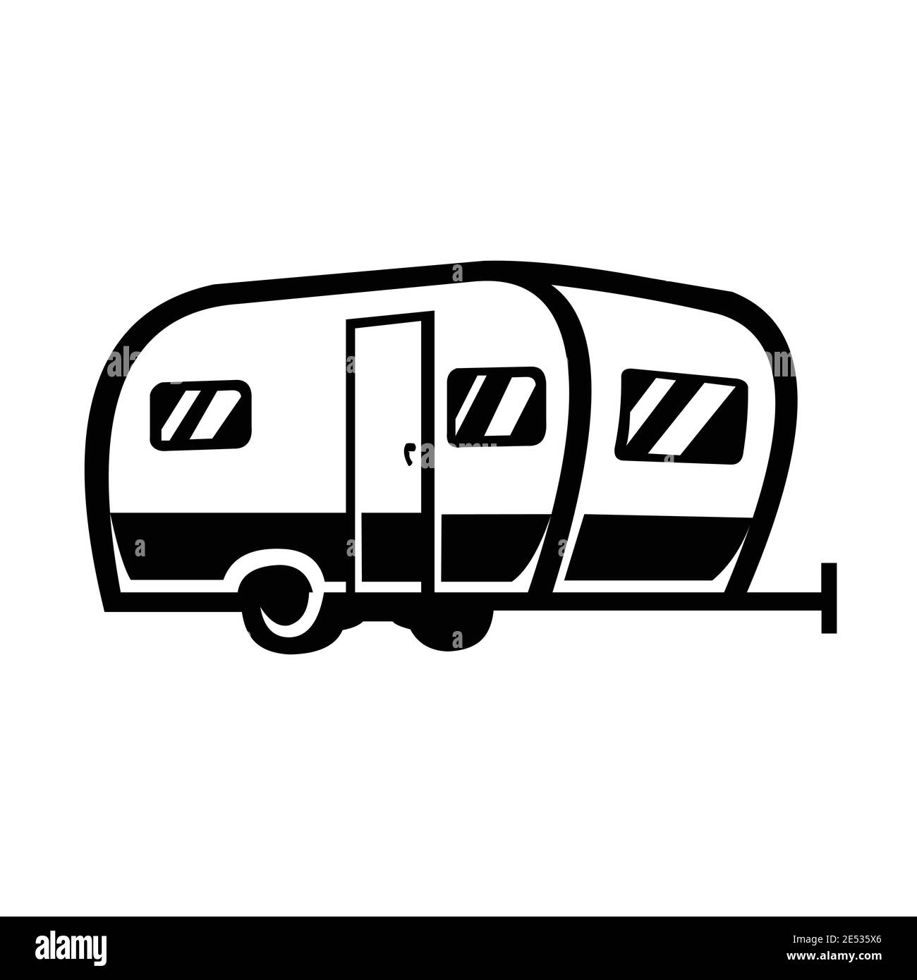 Vintage Wohnmobil Caravan Vektor isoliert Stock Vektor