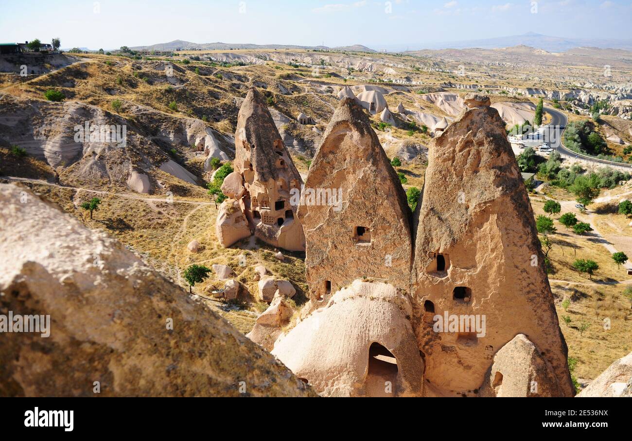 Einzigartige Bergsteinformation in kappadokien Tal, Türkei Stockfoto