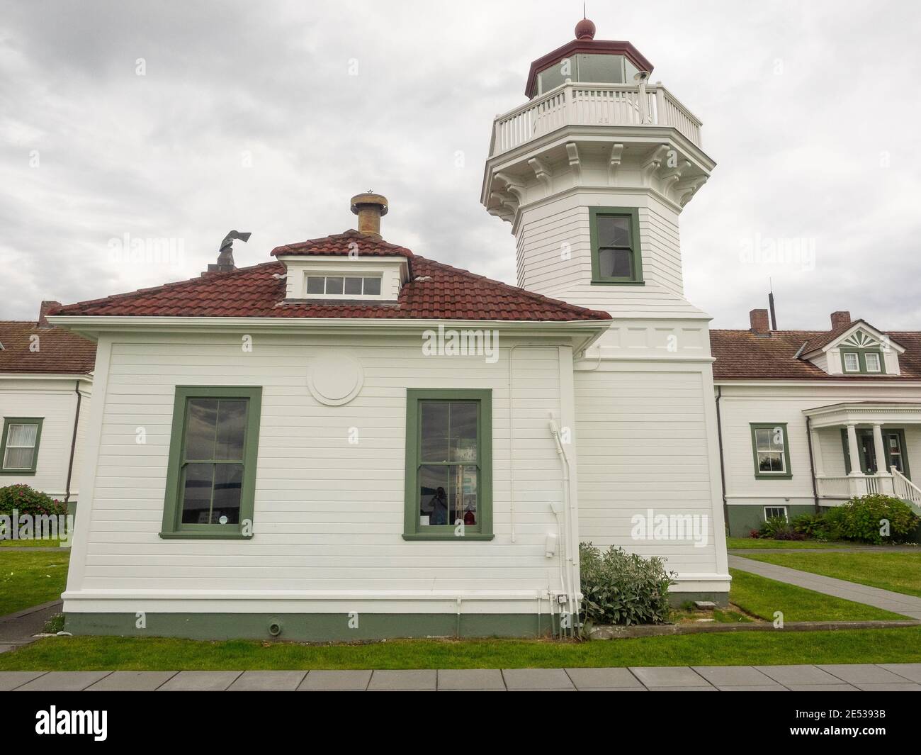 Mukilteo Lighthouse Park umfasst den Leuchtturm am westlichen Ende der Stadt Mukilteo, Washington Stockfoto