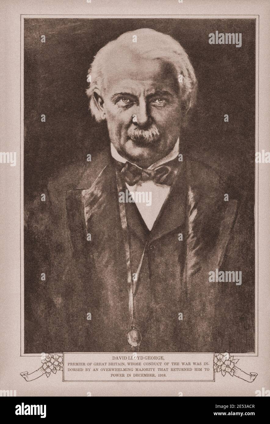 David Lloyd George, 1. Earl Lloyd-George von Dwyfor, OM, PC (1863 – 1945) war ein walisischer Staatsmann, der als Premierminister des Vereinigten Königreichs von Wro diente Stockfoto