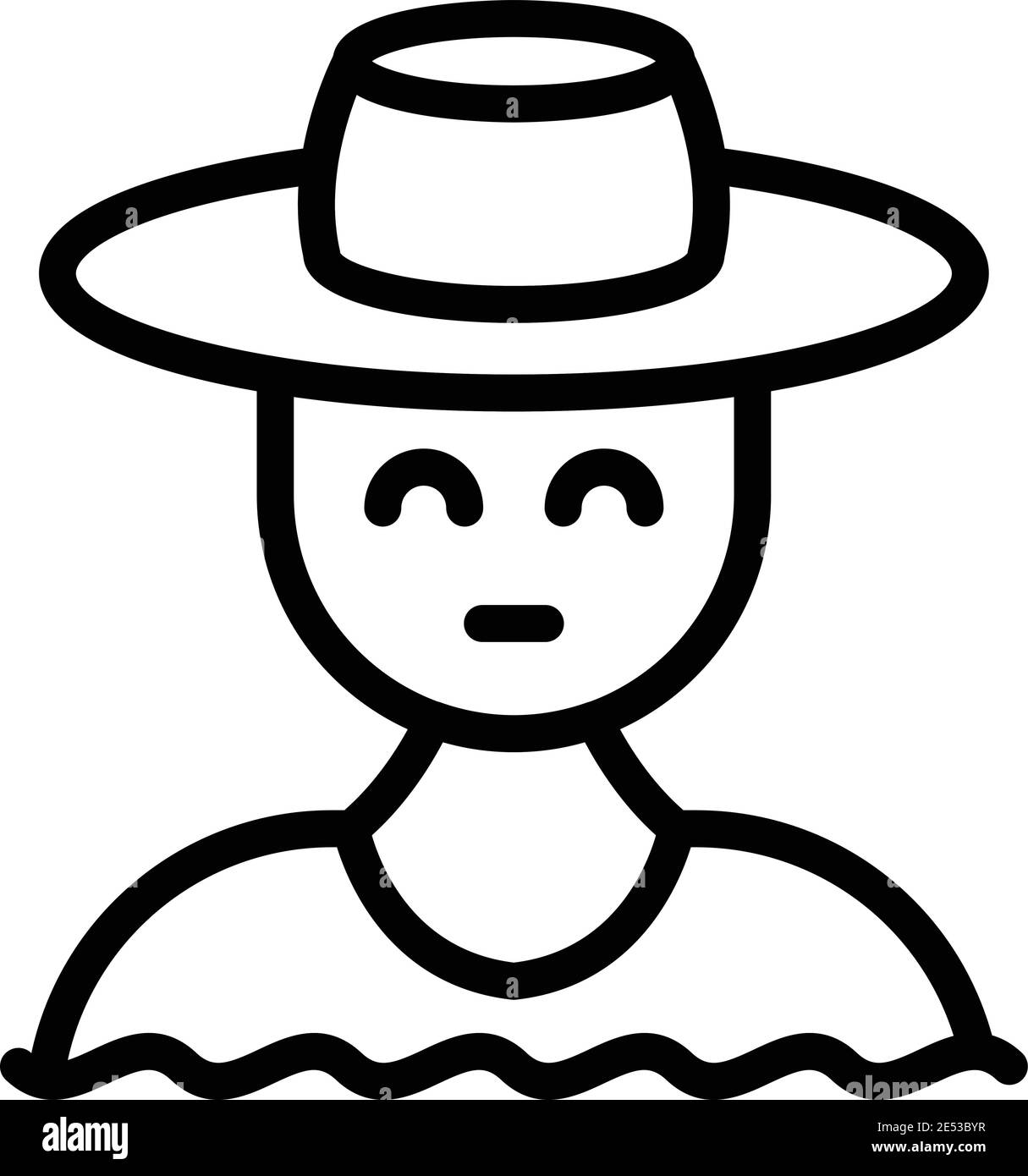 Symbol für schwimmende Marktverkäufer. Umriss schwimmenden Markt Verkäufer Vektor-Symbol für Web-Design isoliert auf weißem Hintergrund Stock Vektor