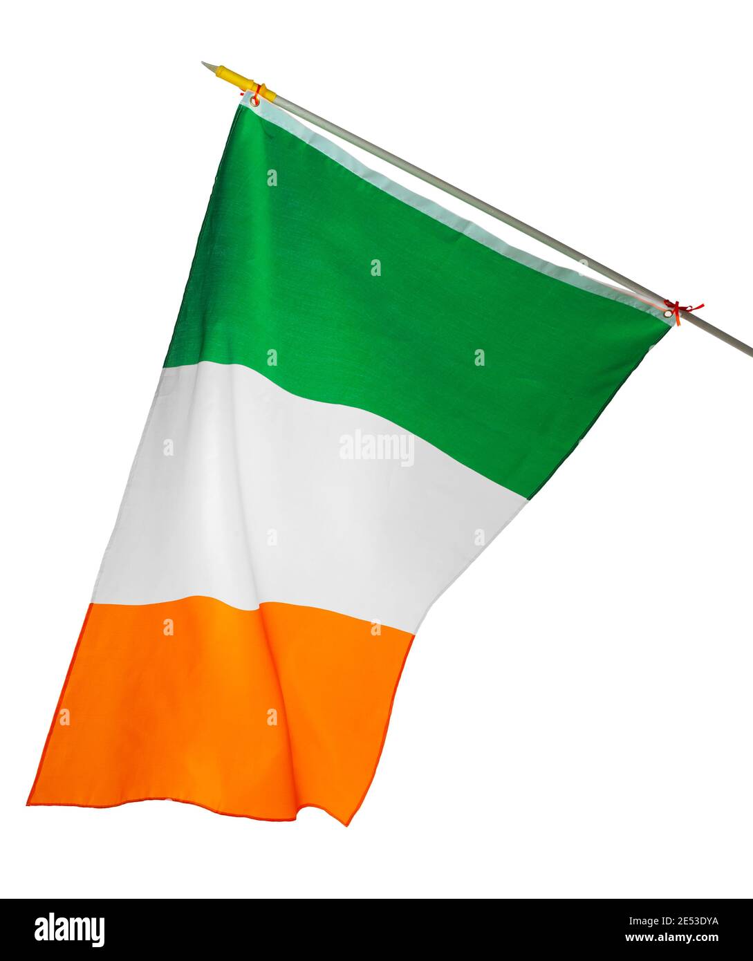 Nationalflagge von Irland isoliert auf weißem Hintergrund Stockfoto
