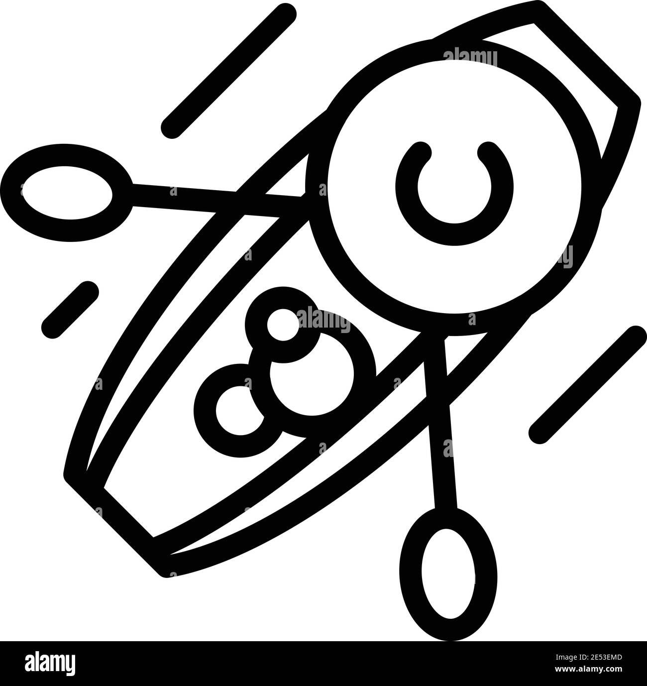 Symbol für den Verkauf von schwimmenden Früchten. Outline schwimmende Obst Verkäufer Vektor-Symbol für Web-Design isoliert auf weißem Hintergrund Stock Vektor