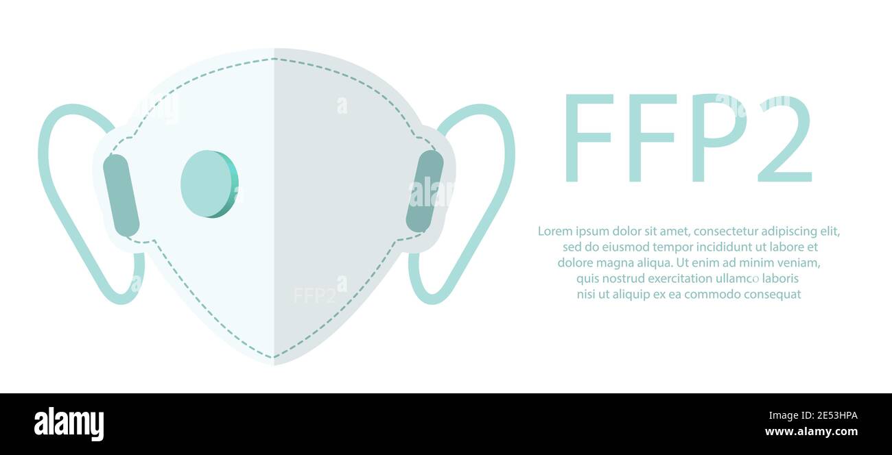 ffp2 Schutzmaske aus Coronavirus covid 19 Icon flache Stil. Biosicherheit Atemschutzmaske Medizin Konzept. Vektorgrafik Stock Vektor