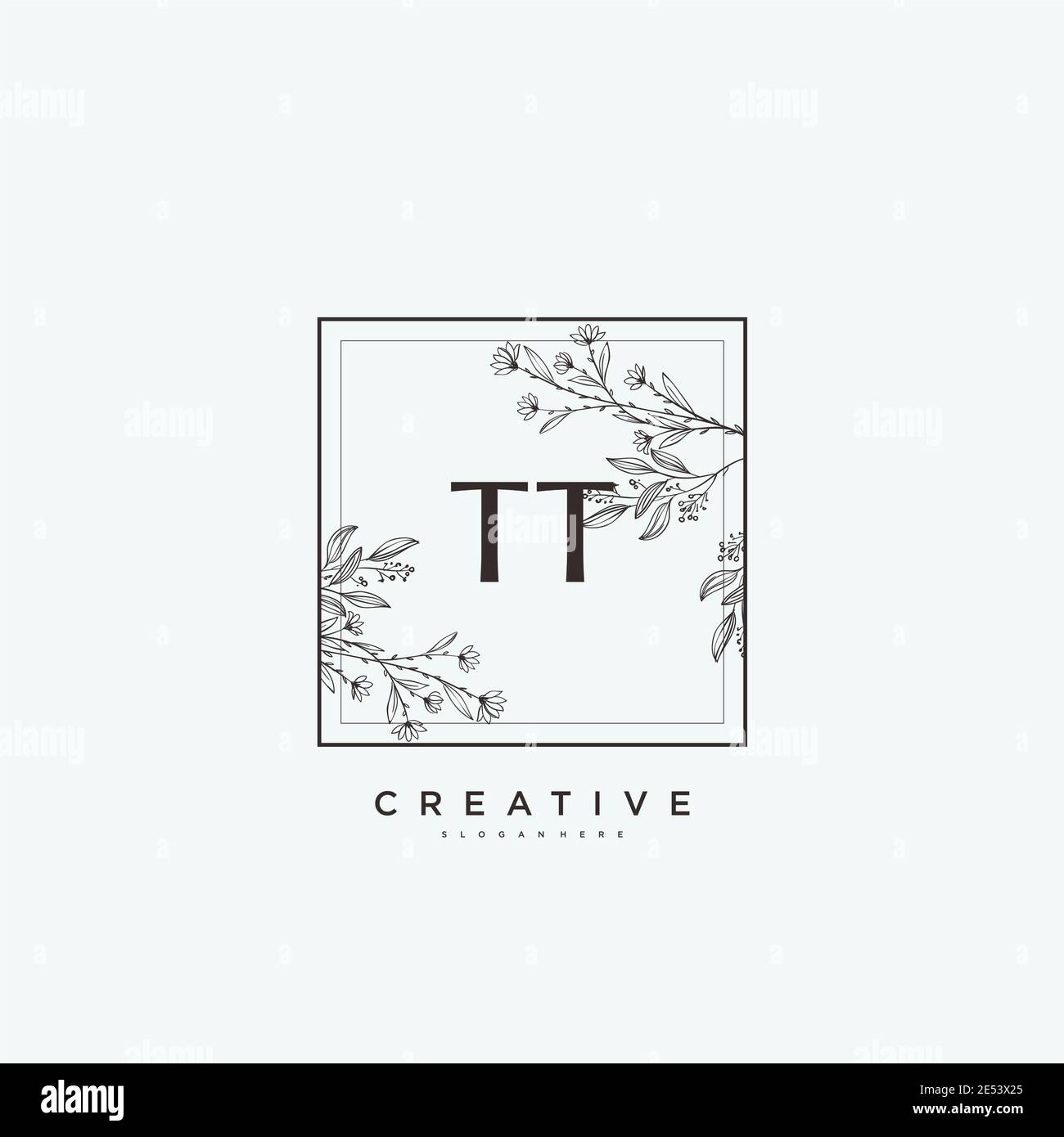 TT Beauty Vektor anfängliche Logo Kunst, Handschrift Logo der ersten Unterschrift, Hochzeit, Mode, Schmuck, Boutique, Blumen und botanische mit kreativen temp Stock Vektor