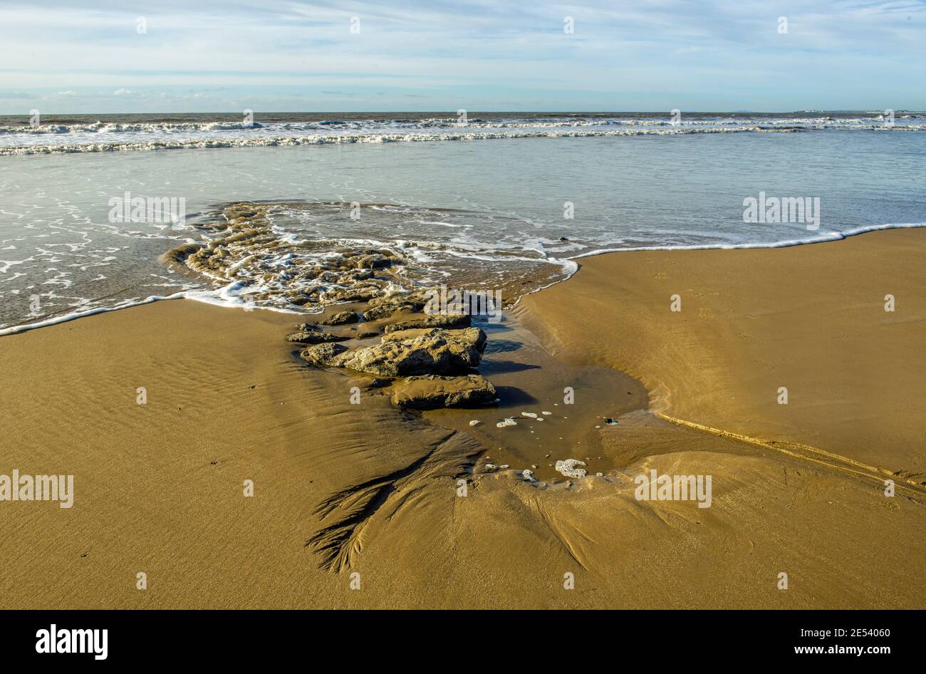 Dunraven Bay im Tal von Glamorgan South Wales an Ein sonniger und kalter Januartag Stockfoto