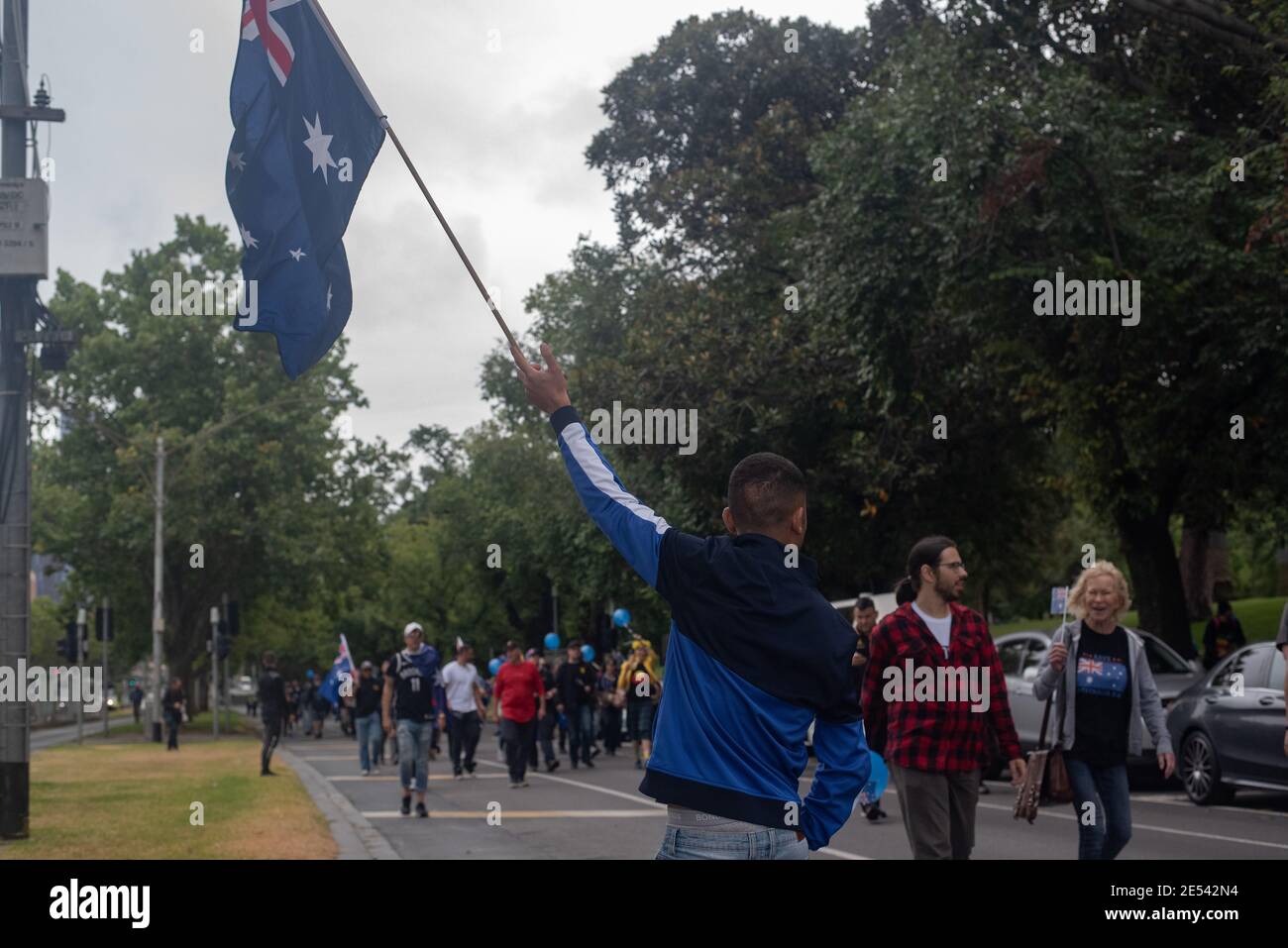 26. Januar 2021. Die Peoples Australia Day Parade. Melbourne, Australien. Quelle: Jay Kogler/Alamy Live News Stockfoto