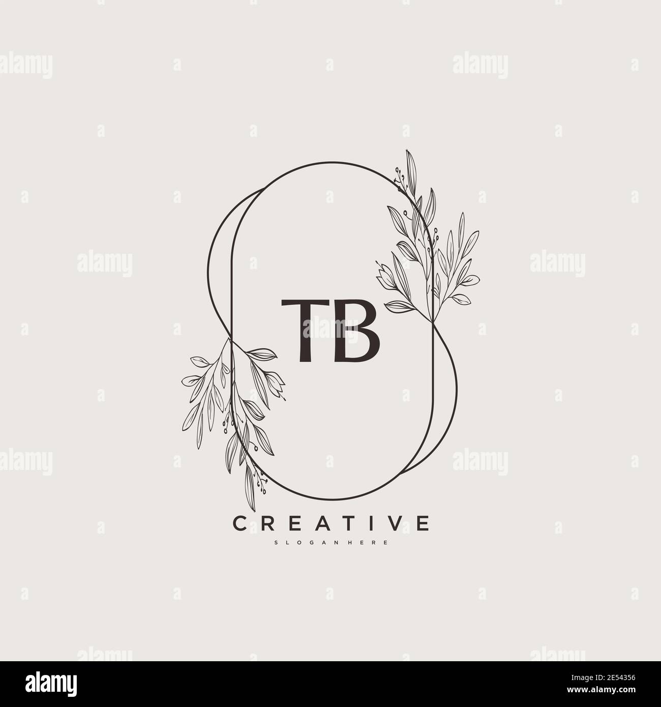 TB Beauty Vektor Initial Logo Art, Handschrift Logo der ersten Unterschrift, Hochzeit, Mode, Schmuck, Boutique, Blumen und botanische mit kreativen temp Stock Vektor