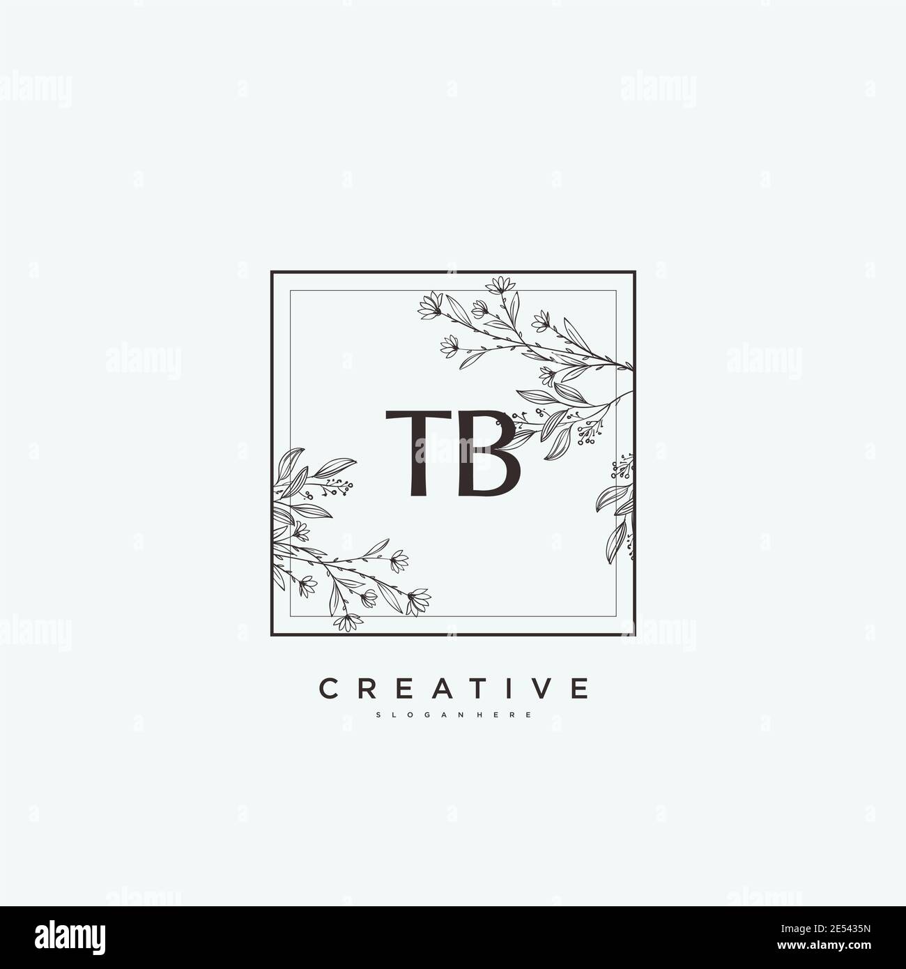 TB Beauty Vektor Initial Logo Art, Handschrift Logo der ersten Unterschrift, Hochzeit, Mode, Schmuck, Boutique, Blumen und botanische mit kreativen temp Stock Vektor