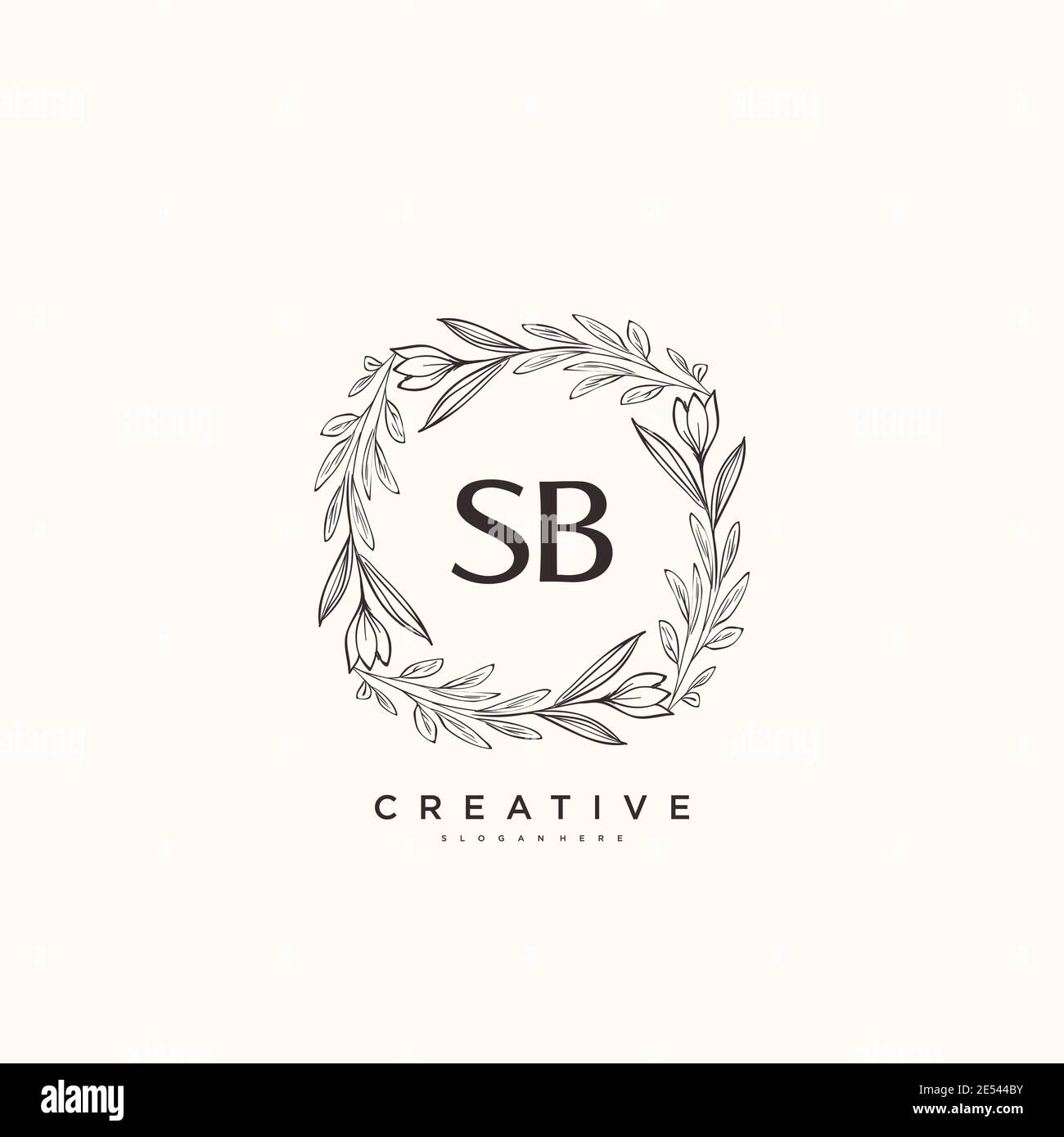 SB Beauty Vektor Initial Logo Art, Handschrift Logo der ersten Unterschrift, Hochzeit, Mode, Schmuck, Boutique, Blumen und botanische mit kreativen temp Stock Vektor