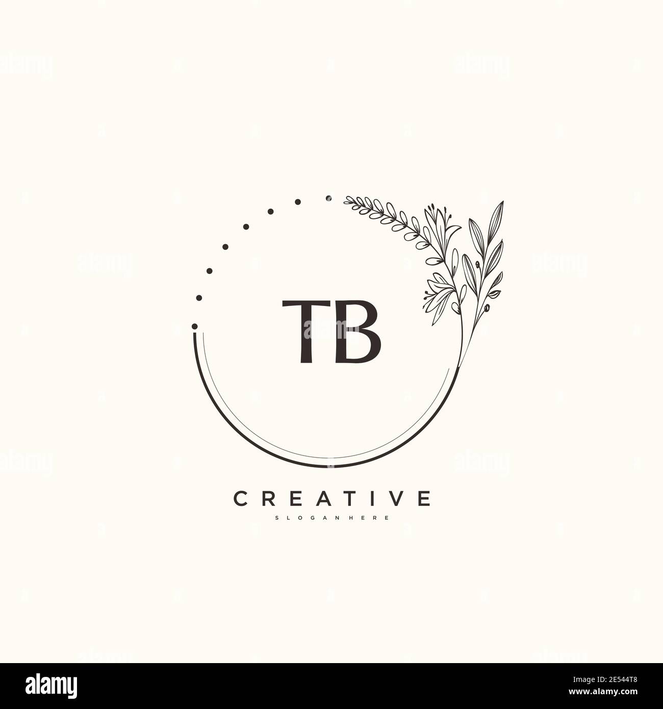 TB Beauty Vektor Initial Logo Art, Handschrift Logo der ersten Unterschrift, Hochzeit, Mode, Schmuck, Boutique, Blumen und botanische mit kreativen temp Stock Vektor