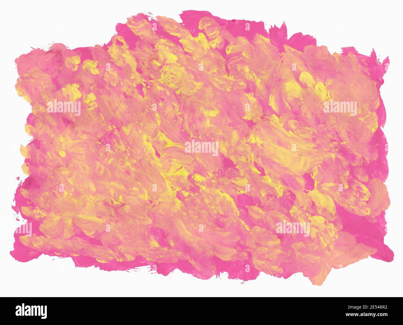 Rosa und gelber Hintergrund. Pinselstrich-Textur. Stockfoto