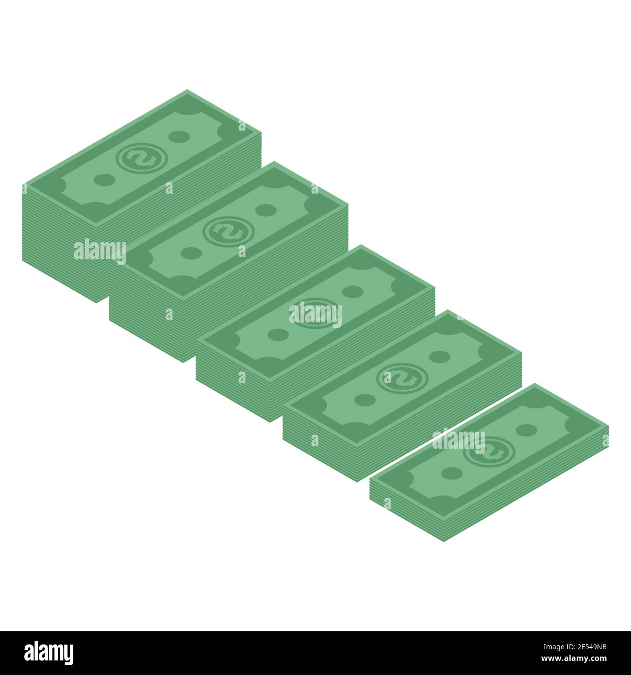 Big Money-Konzept. Großer Geldstapel. Hunderte von Dollar. Isometrie. Vektorgrafik Stock Vektor