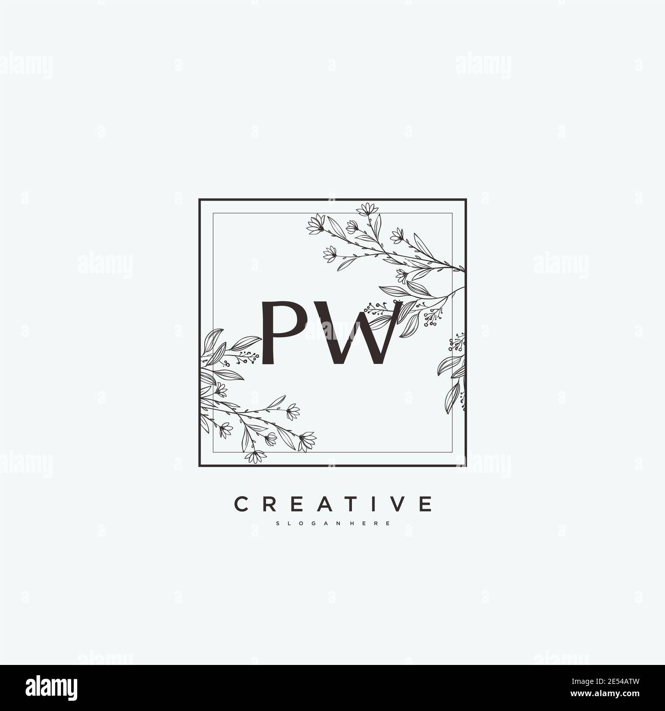 PW Beauty Vektor anfängliche Logo Art, Handschrift Logo der ersten Unterschrift, Hochzeit, Mode, Schmuck, Boutique, Blumen und botanische mit kreativen temp Stock Vektor