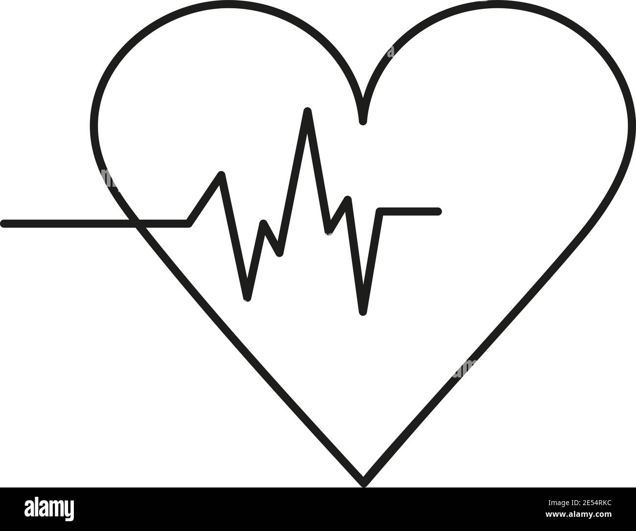 Medizin Herz einfaches Symbol. Bearbeitbares schwarzes Objekt auf weißem Hintergrund. Herzfrequenzvektor. Stock Vektor