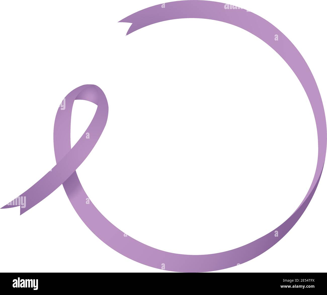 Lavendel gefärbte Krebs Bewusstsein Band erweitert, um einen Kreis um Kopieren Sie die Vektorgrafik für den Raum Stock Vektor