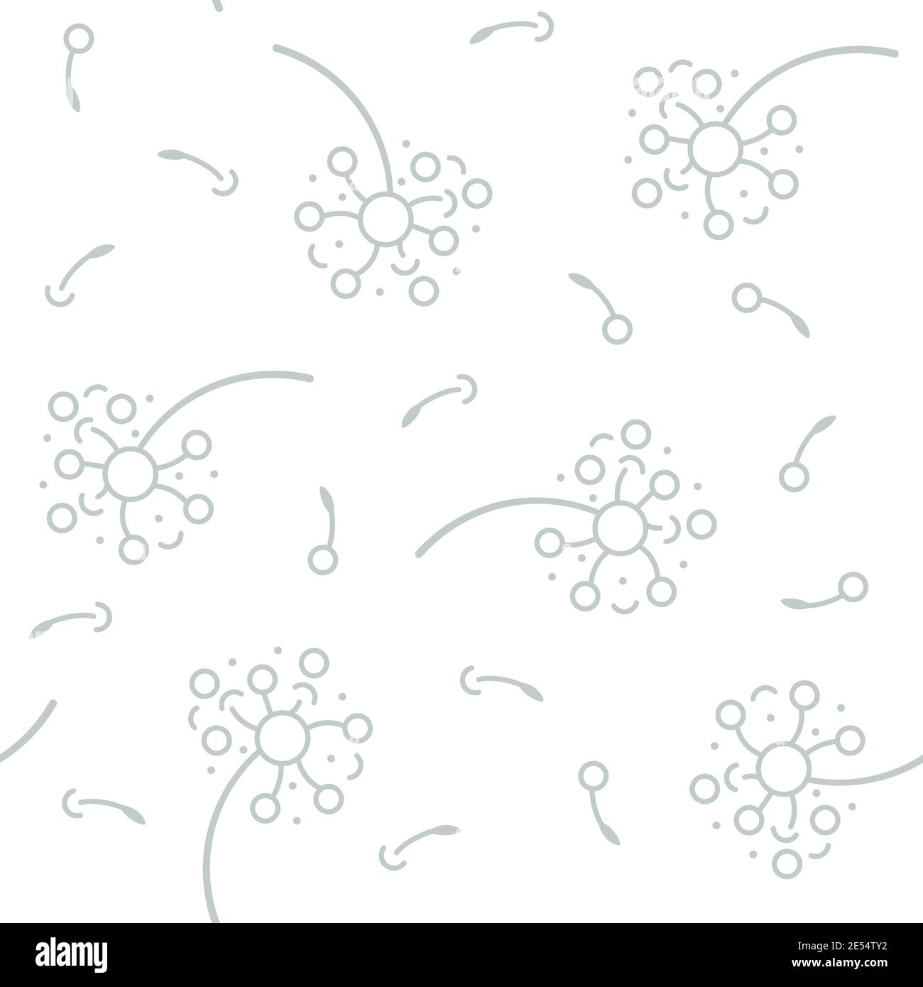 Nahtloses Vektor-Muster mit Löwenzahn Blüten und Samen Stock Vektor