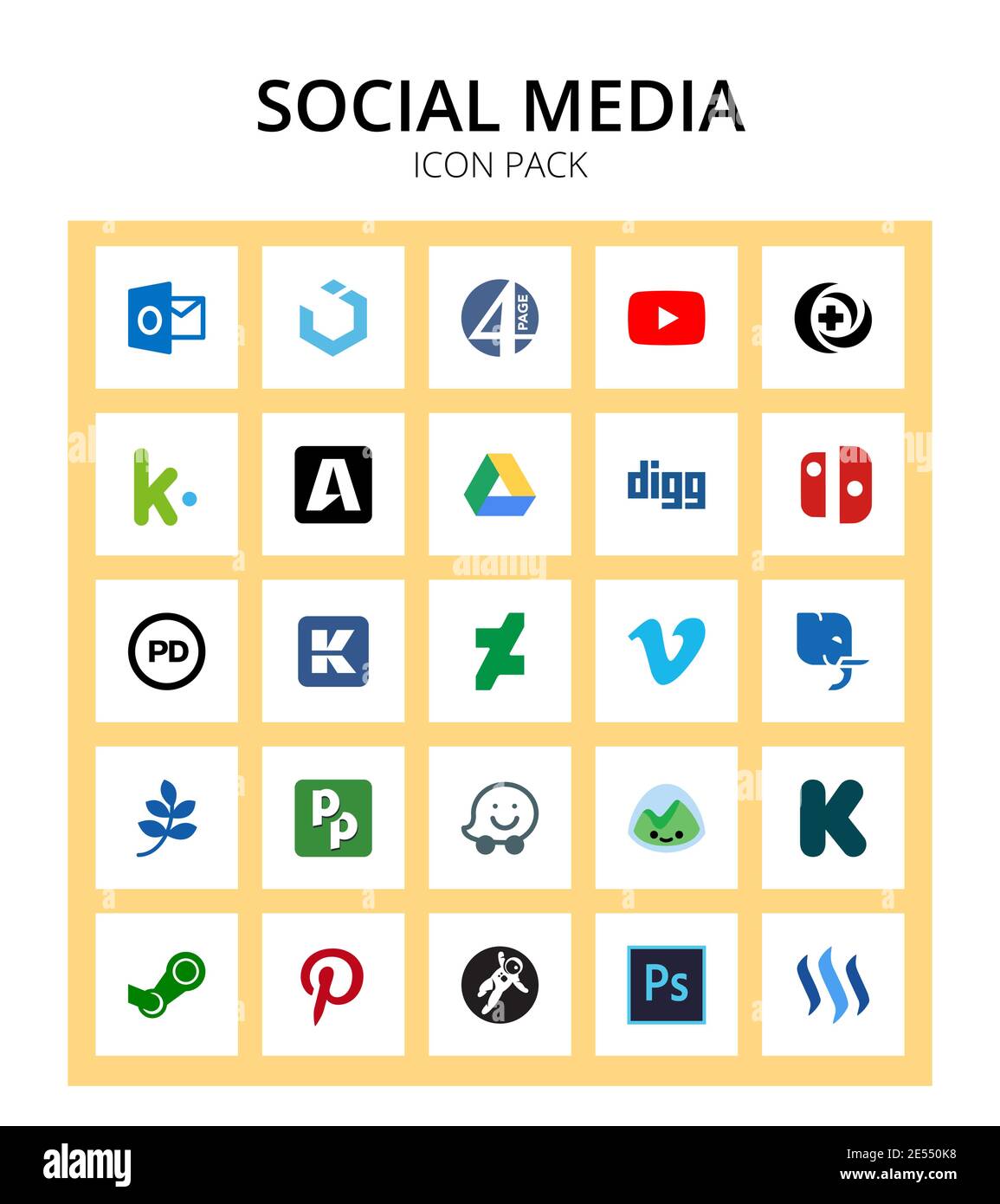 Socialmedia deviantart, alt, Drive, pd, kreativ editierbar Vektor Design Elemente Stock Vektor