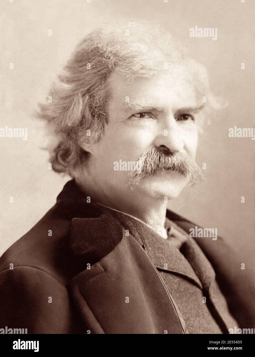 Mark Twain (Samuel Langhorn Clemens), 1835-1910, in einem Porträt von Sarony, c1890er. Stockfoto