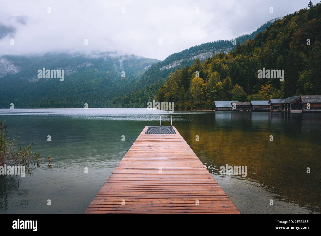 Süßwassersee in Österreich. Stockfoto