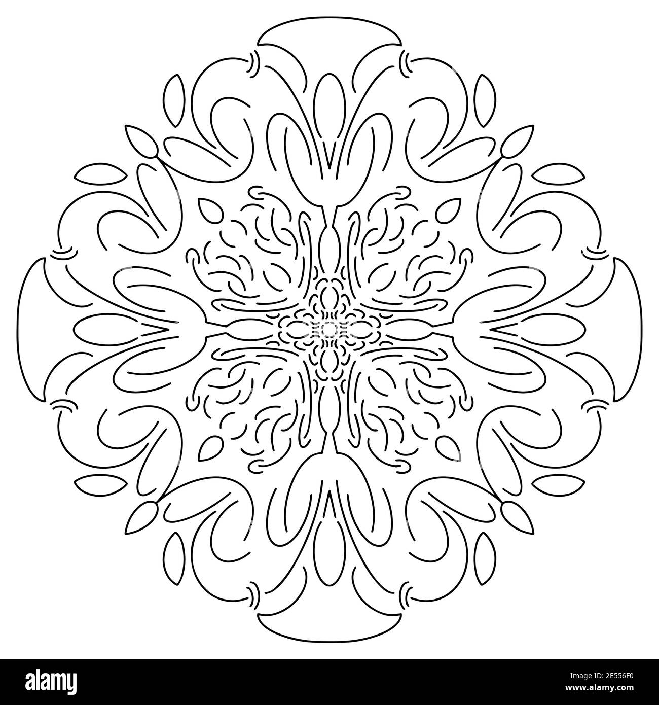 Blumenmuster. Outline Vektor Illustration für Malbuch oder Design. Isoliert auf weißem Hintergrund Stock Vektor
