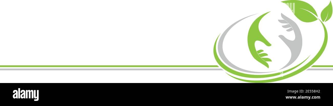 Hände, Blätter, Bäume, Logo, Hintergrund Stock Vektor