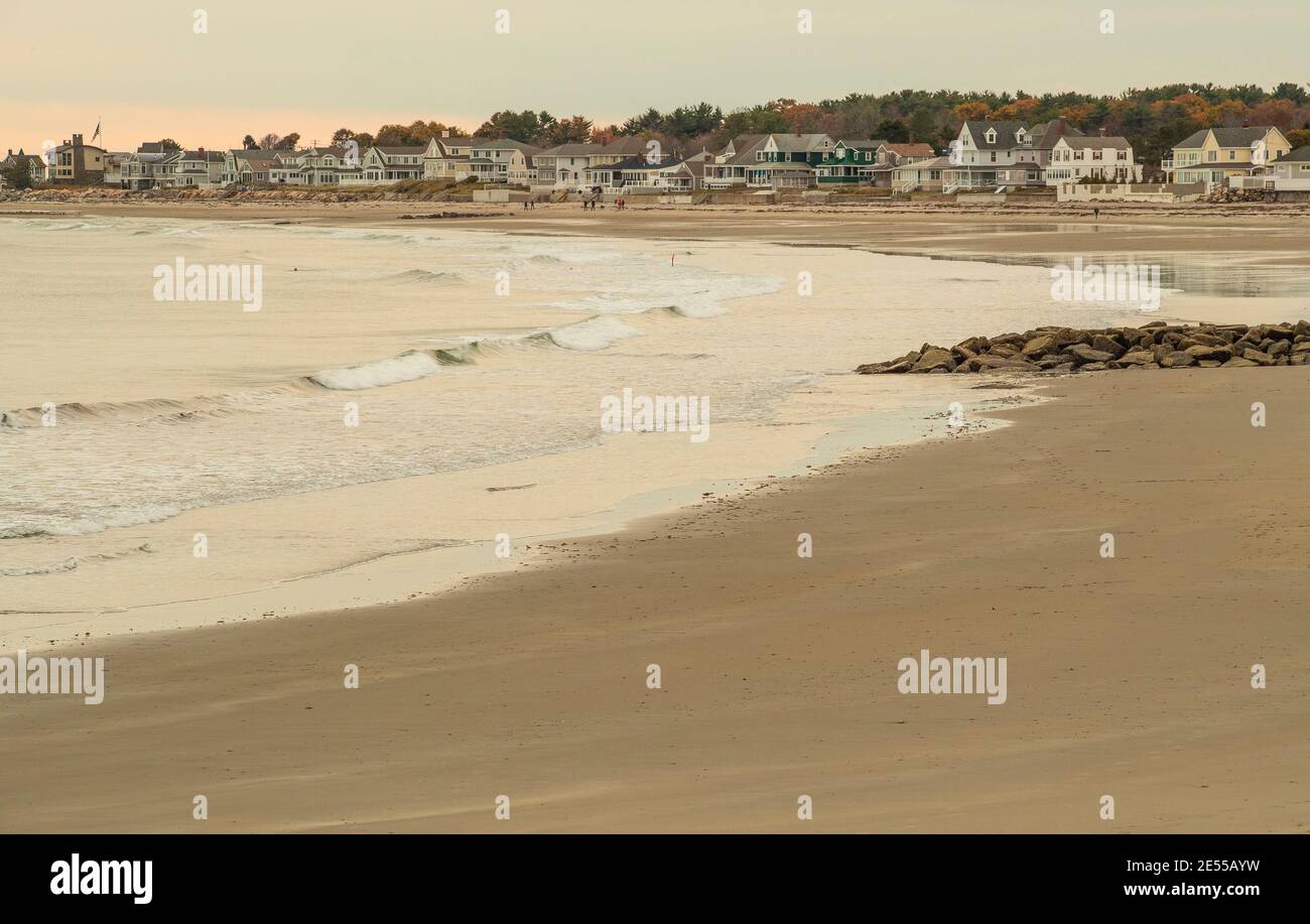 Es ist ein Erholungsgebiet am Atlantischen Ozean nördlich von Hampton Beach. Großer Parkplatz, Sandstrand, neues Badehaus und Ausstattung, Picknicks etc. Stockfoto