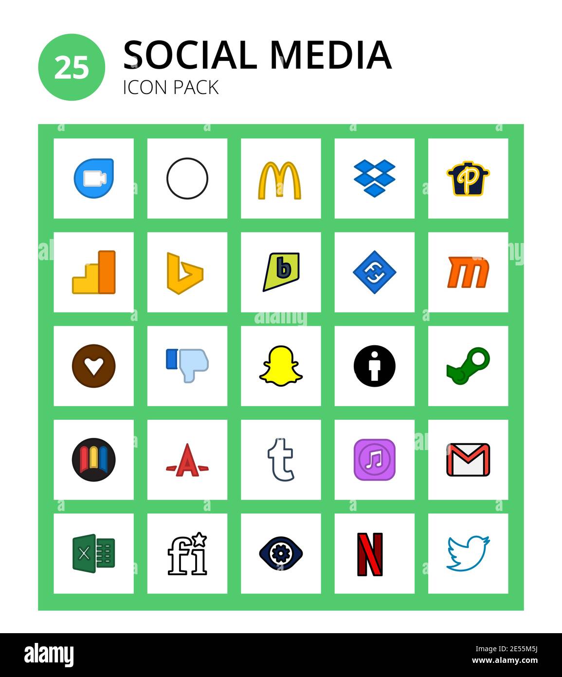 Socialmedia von, kreativ, Fantasie, snapchat, gratipay editierbare Vektor-Design-Elemente Stock Vektor