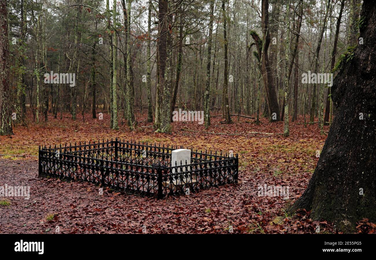 Grabstätte des konföderierten Soldaten John Graham im Chickamauga & Chattanooga National Military Park in Georgia. Stockfoto