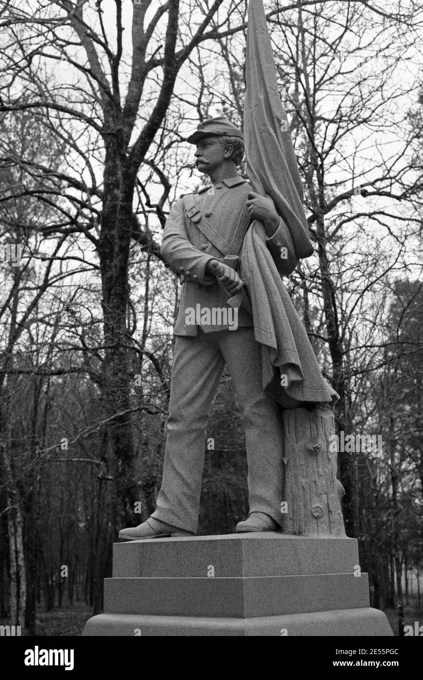 Steindenkmal für Soldaten im Chickamauga & Chattanooga National Military Park in Georgien. Stockfoto