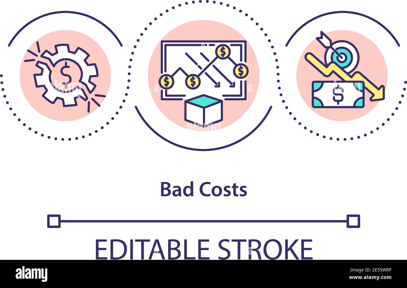 Symbol für das Konzept „Bad Costs“ Stock Vektor