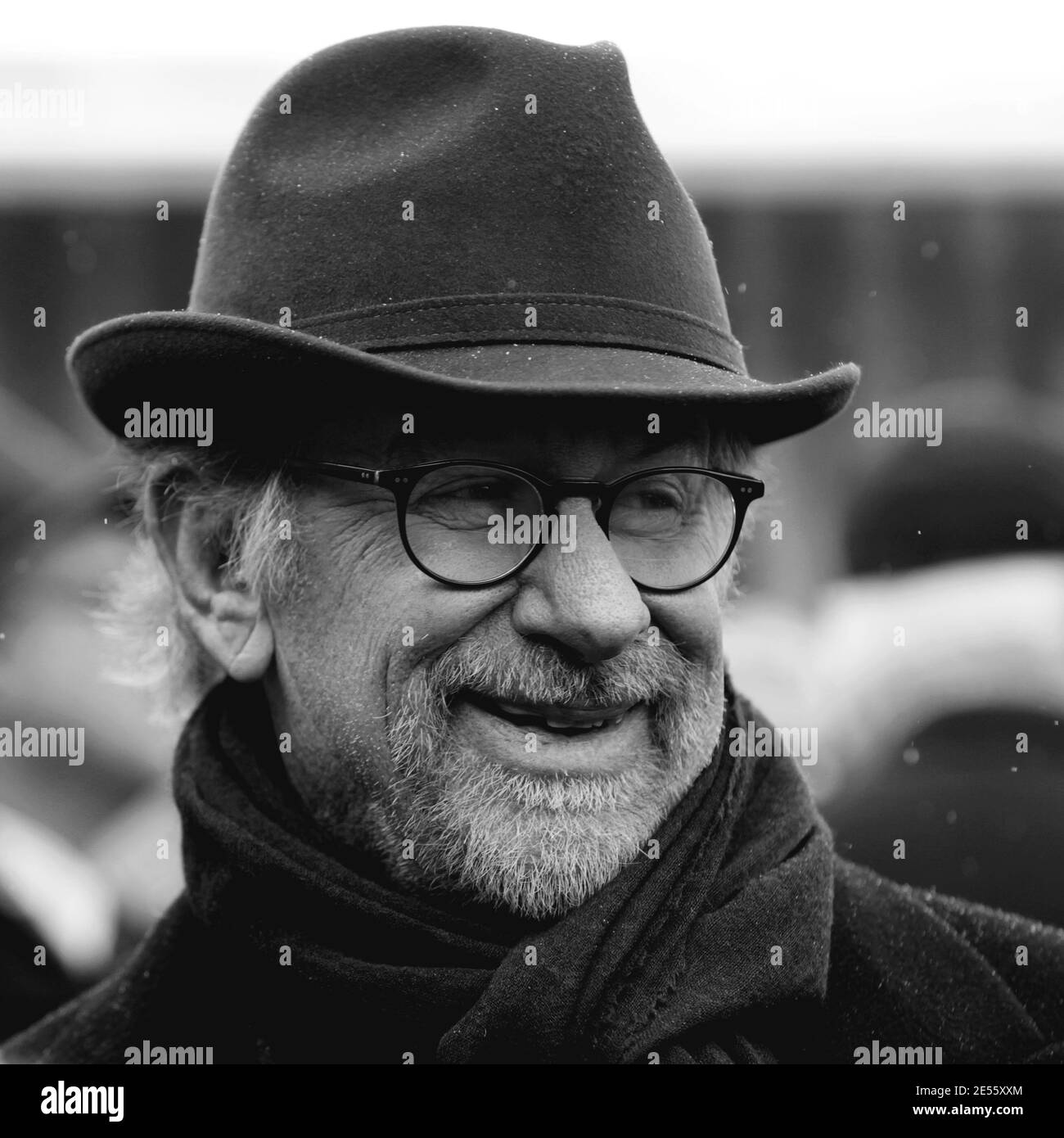 Oswiecim, Polen - 27. Januar 2015: 70. Jahrestag der Befreiung von Auschwitz-Birkenau. Steven Allan Spielberg - amerikanischer Regisseur, Drehbuch Stockfoto